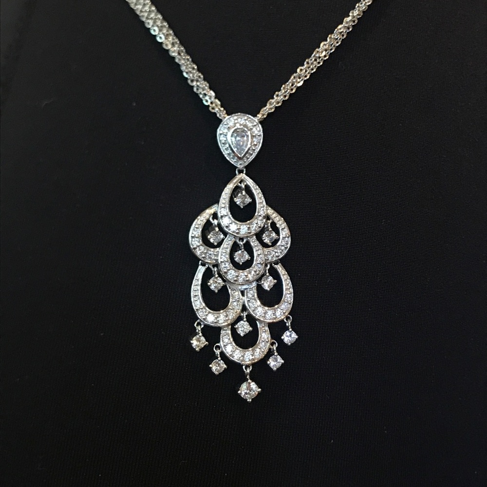Sterling and CZ Pendant Necklace
